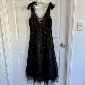 BCBGMaxAzria Beaded Tulle Midi Dress – Size 10